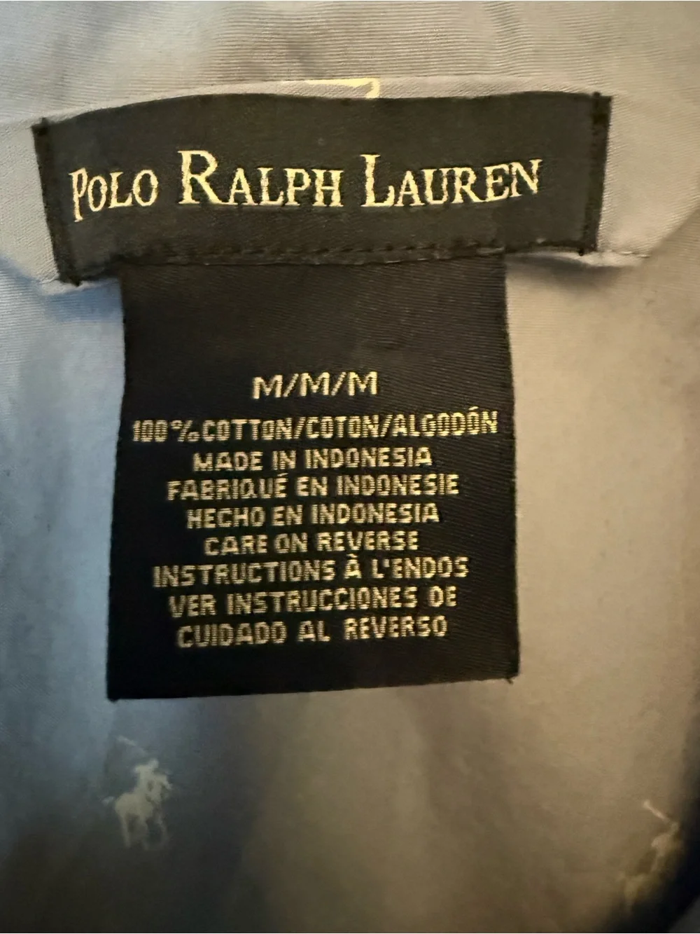 Polo Ralph Lauren Men's Blue Woven Cotton All-Over Pony Pajama Top - Size